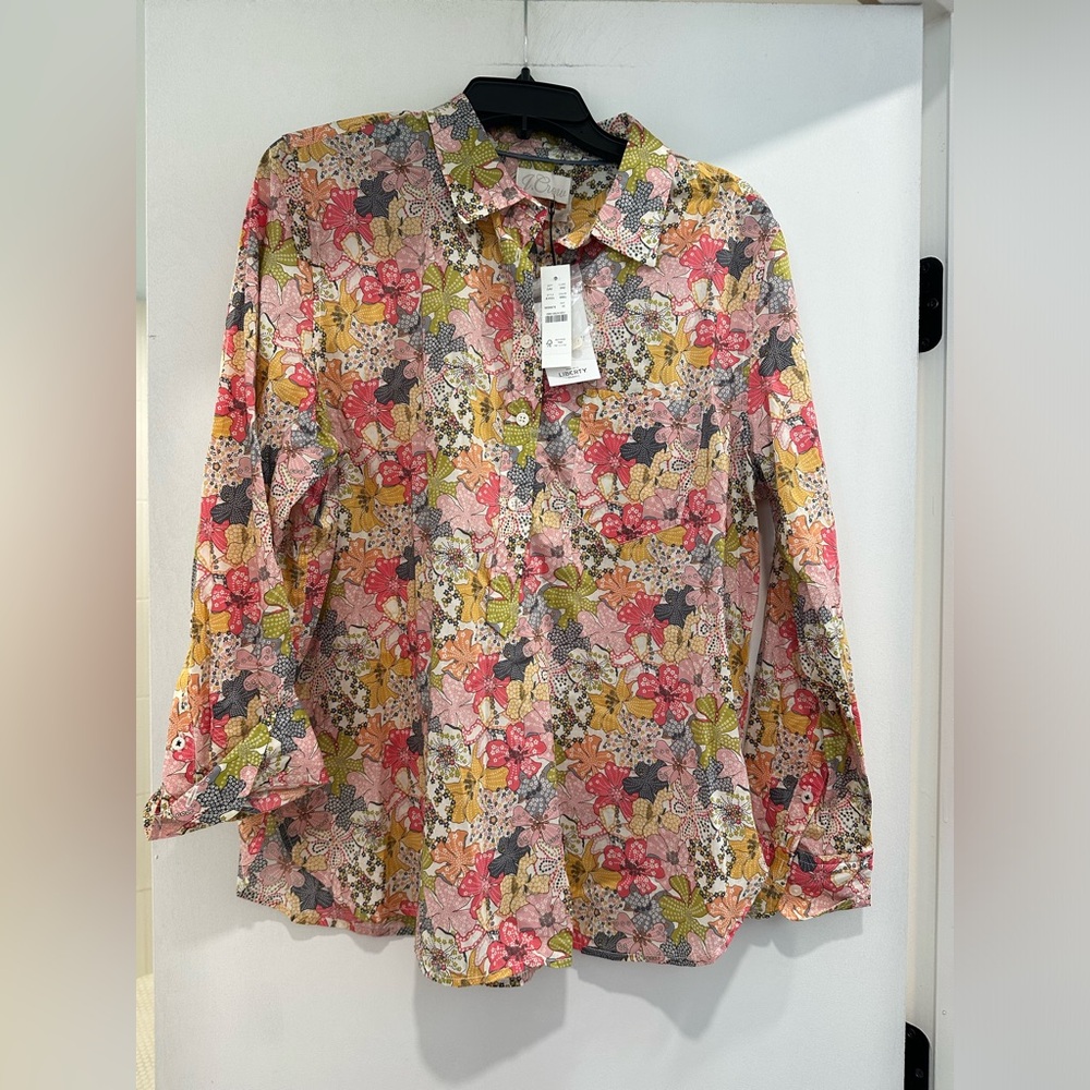 J. Crew Floral Multicolor Blouse